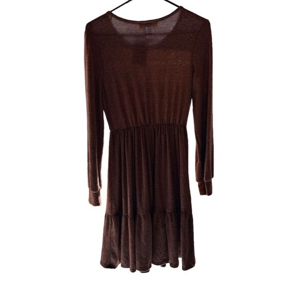 NWT. Sweet Adelyn/Olive + Pine Long Sleeve Brown The Hucksley Dress. Size Small. - Picture 1 of 10